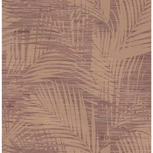 Motmot Burgundy Palm Paper Strippable Roll (Covers 56.4 sq. ft.)