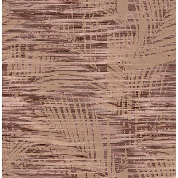 Brewster Motmot Burgundy Palm Burgundy Wallpaper Sample
