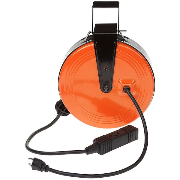 Photo 1 of 30 ft. 16/3 Heavy-Duty Retractable Extension Cord Reel with 3-Outlets