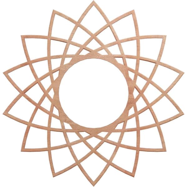 Ekena Millwork 20 in. x 20 in. x 1/4 in. Eleanor Wood Fretwork Pierced Ceiling Medallion, Cherry