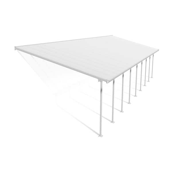 Feria 13 ft. x 42 ft. White/White Aluminum Patio Cover