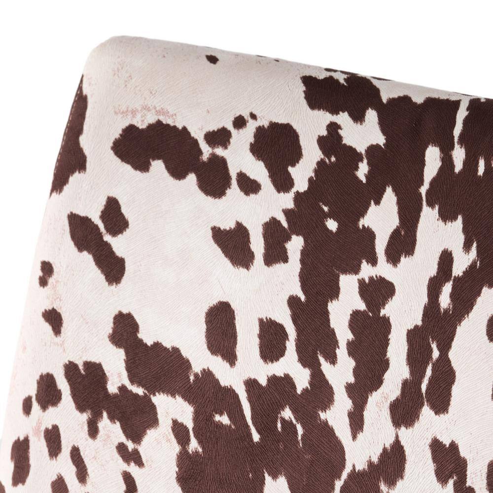 Plush Brown & White Cow Print Velvet Accent Chair