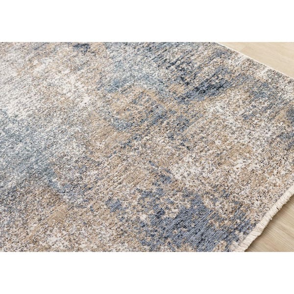 Orenda Collections 8 ft. x 10 ft. Beige Distressed, Organic Indoor Area Rug