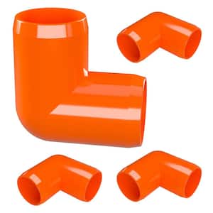 1 in. Furniture Grade PVC 90-Degree Elbow in Orange (4-Pack)