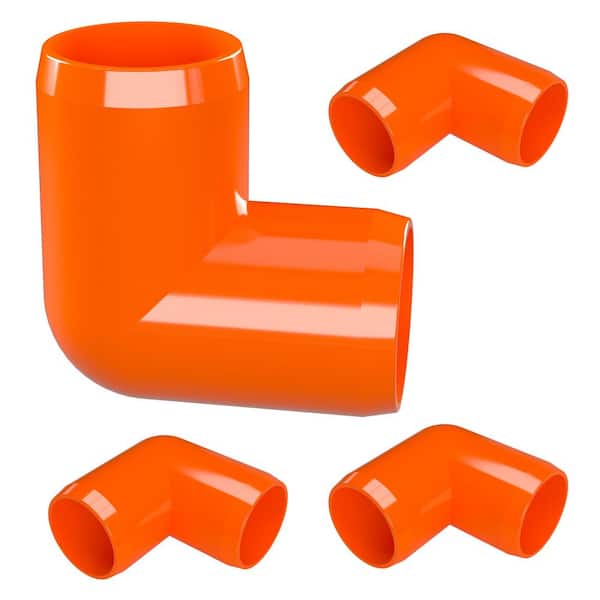 Formufit 1 in. Furniture Grade PVC 90-Degree Elbow in Orange (4-Pack)
