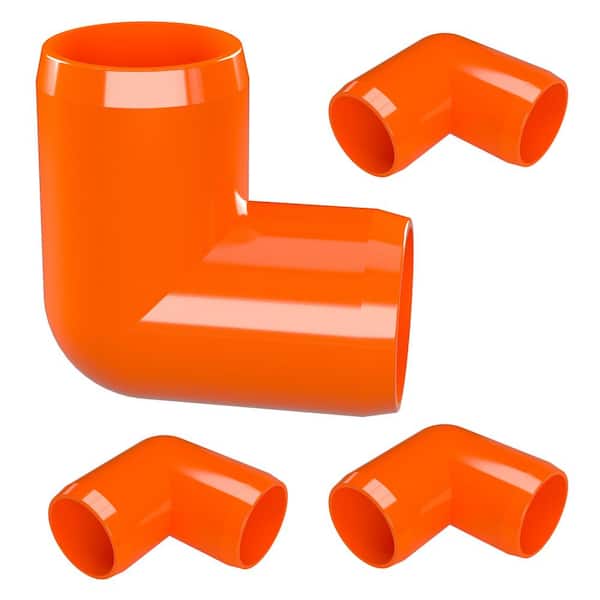 Formufit 1-1/4 in. Furniture Grade PVC 90-Degree Elbow in Orange (4-Pack)