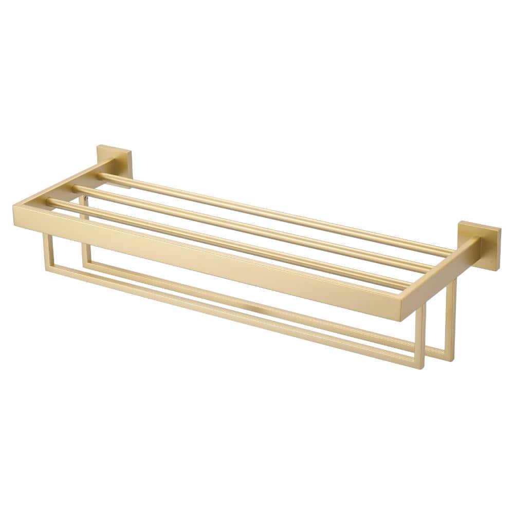 Square 24 in. 3-Tier Wall Mounted Towel Rack in Brushed Gold price history on PriceWatchPro