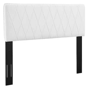 Leila Performance Velvet Full/Queen Headboard in White