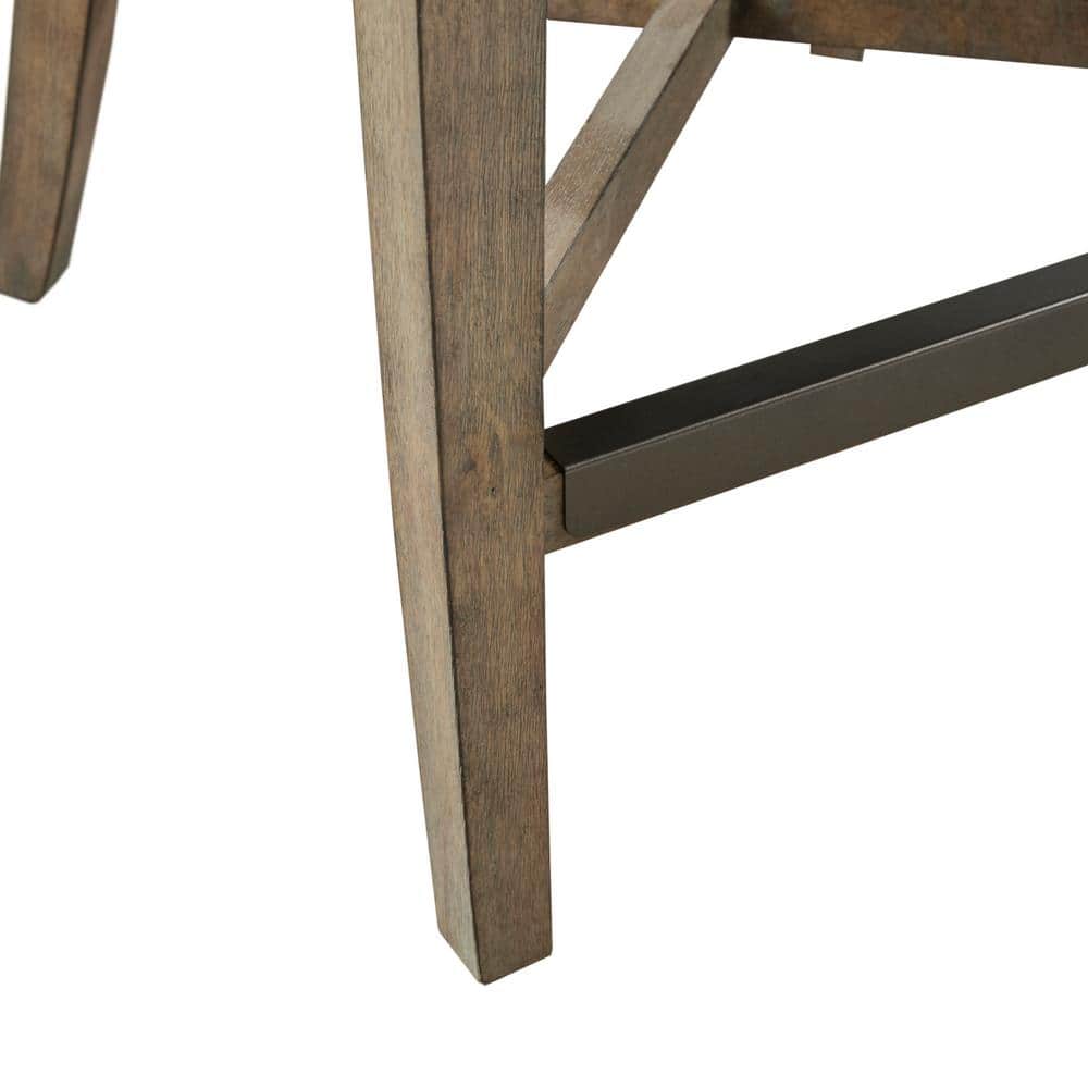 Elegant Light Grey Wingback Swivel Counter Stool with Bronze Accents