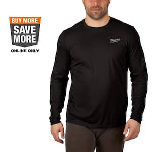 Men's WORKSKIN Medium Black Lightweight Performance Long-Sleeve T-Shirt