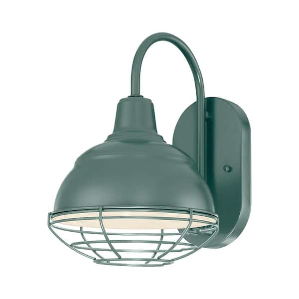 9 in. 1-Light Satin Green Outdoor Wall Sconce Bracket