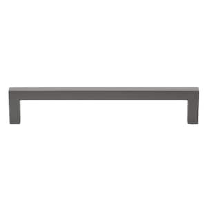 6-1/4 in. (160mm.) Center-to Center Graphite Solid Square Slim Cabinet Drawer Bar Pulls (10 Pack )