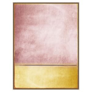 "Pink and Yellow 3" by Alyson Storms 1-Piece Floater Frame Giclee Abstract Canvas Art Print 42 in. x 32 in.