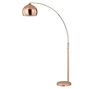 Alrigo Rose Copper 80 in. LED Arched Dimmable Floor Lamp