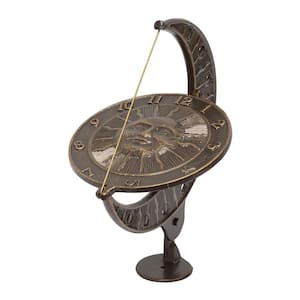 French Bronze Sun and Moon Sundial