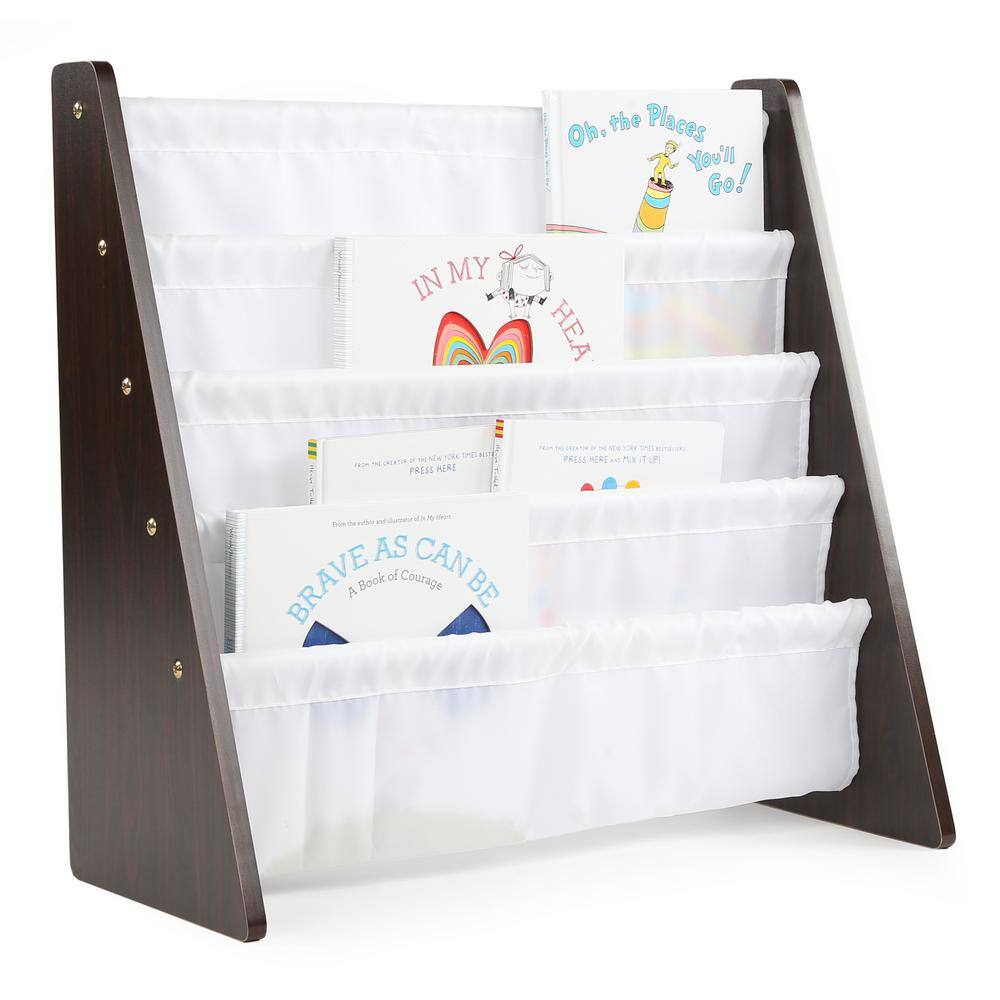 Espresso Collection Espresso/White Kids Book Rack Storage Bookshelf - thumbnail 5