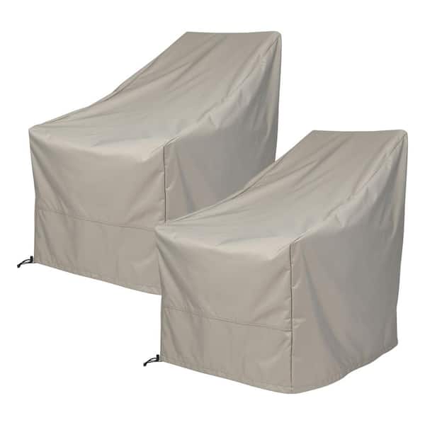 Shine Company Set of 2 34.5 in. H Rectangular Grey Polyester Adirondack chair Cover, waterproof and UV resistant, durable patio cover