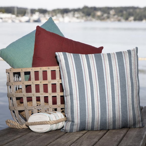 Summer Stripe Outdoor Pillow Cover 18x18 Set/2 (Set of 2) Latitude Run