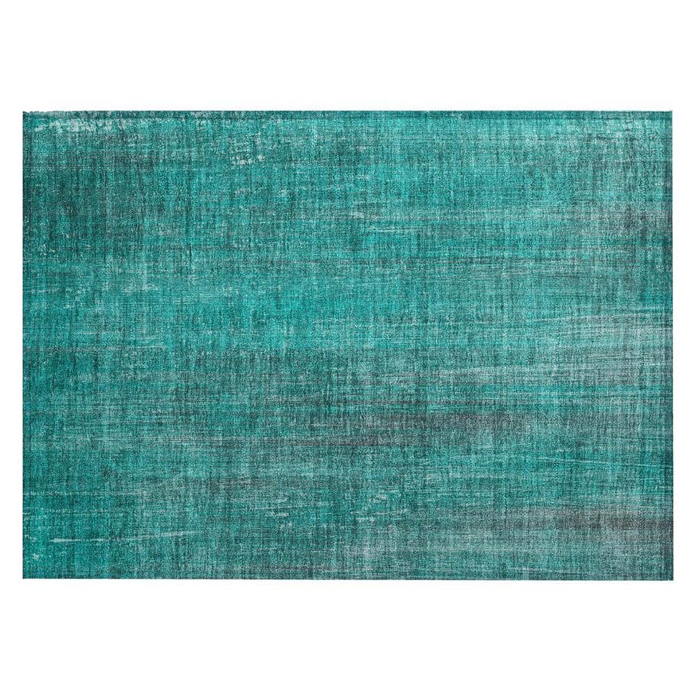 Teal 2 ft. x 3 ft. Woven Striped Rectangle Indoor/Outdoor Area Rug price history on PriceWatchPro
