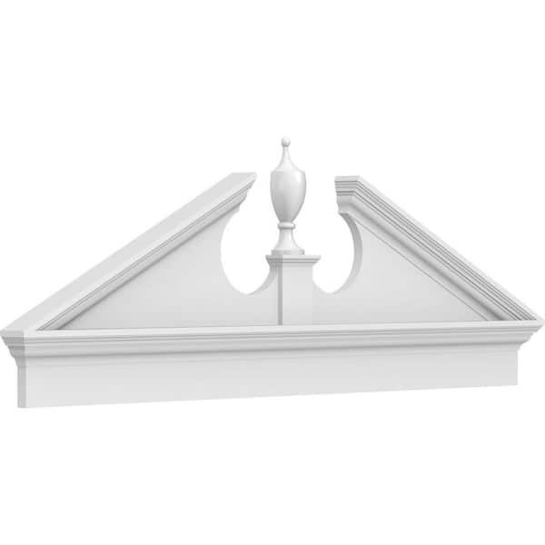 Ekena Millwork 60-in W x 21-7/8-in H x 2-3/4-in P (Pitch 6/12) Acorn Signature Urethane Combination Pediment (Acorn Ships Unattached in