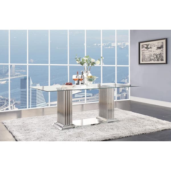 clear pedestal table