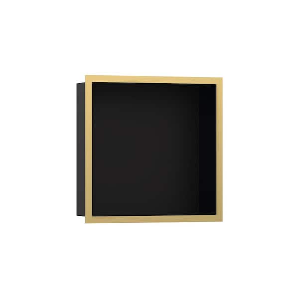 Hansgrohe XtraStoris Individual 15 in. W x 15 in. H x 4 in. D Stainless Steel Shower Niche in Polished Gold Optic