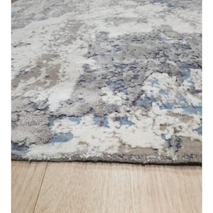 Hand Crafted Wool and Viscose Gray 5 ft. x 8 ft. Contemporary Abstract Hand Crafted Area Rug