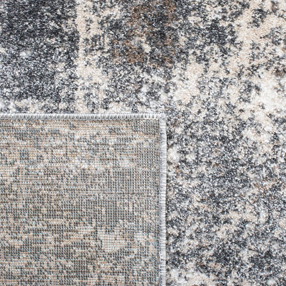 Abstract Elegance 9' x 12' Gray Hand-Knotted Synthetic Rug