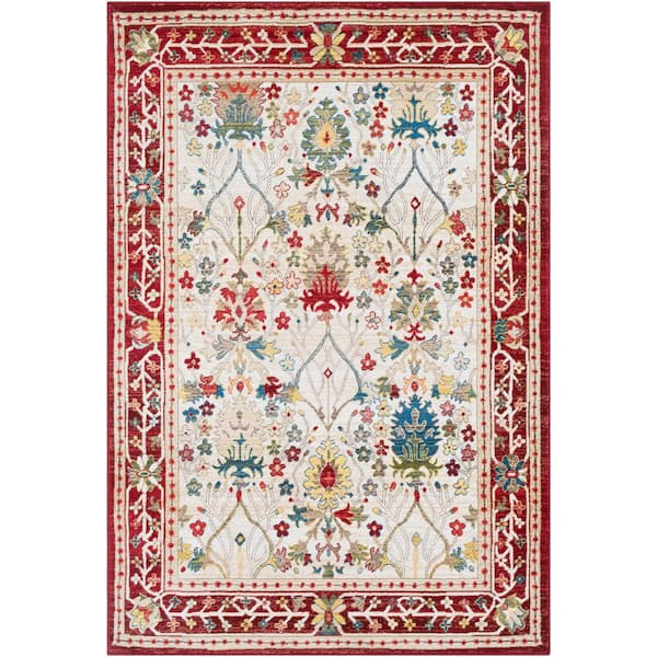 Articlave Red/White 8 ft. x 10 ft. Area Rug