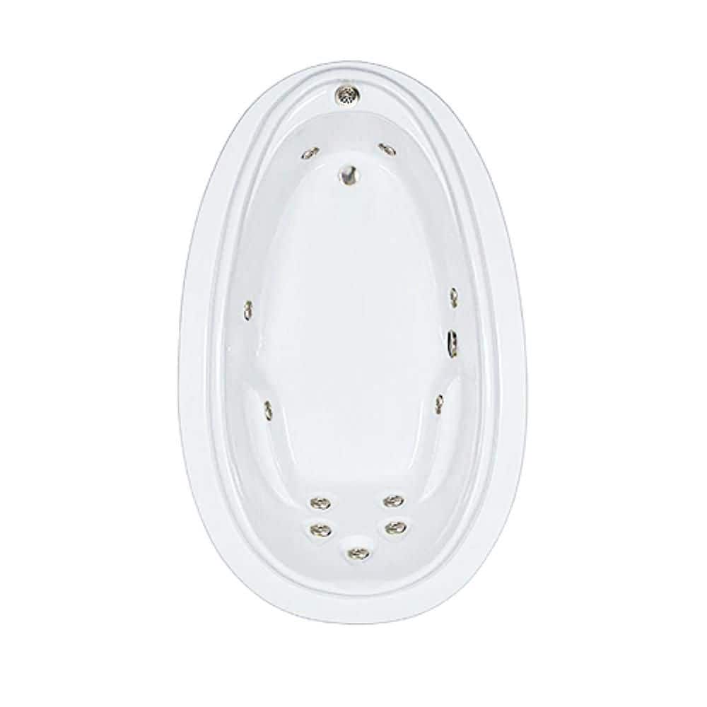 Premier 72 in. x 44 in. Acrylic Oval Drop-in Whirlpool Bathtub with Reversible Drain in Biscuit price history on PriceWatchPro
