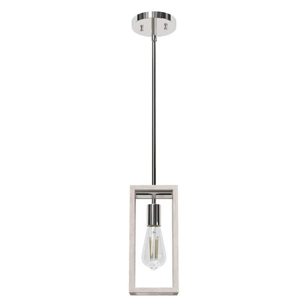 Squire Manor 1-Light Distressed White Island Mini Pendant Light