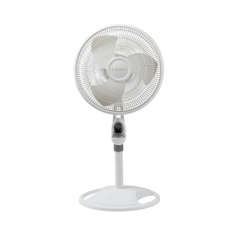 White Adjustable Height Oscillating Floor Fan with Remote Control