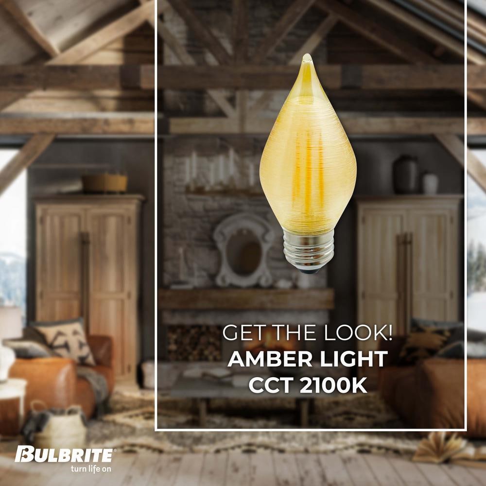 Amber Dimmable Decorative LED Light Bulbs, Pack of 4
