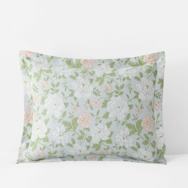 Company Cotton Misty Meadow Cluster Sateen Green Tea King Sham