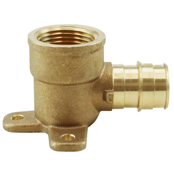 Apollo 3/4 in. Brass PEX-A Expansion Barb x 3/4 in. Female Pipe Thread Adapter 90-Degree Drop-Ear Elbow