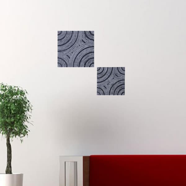 1 x 13 x 13 Gray Lined Square - Wall Decor