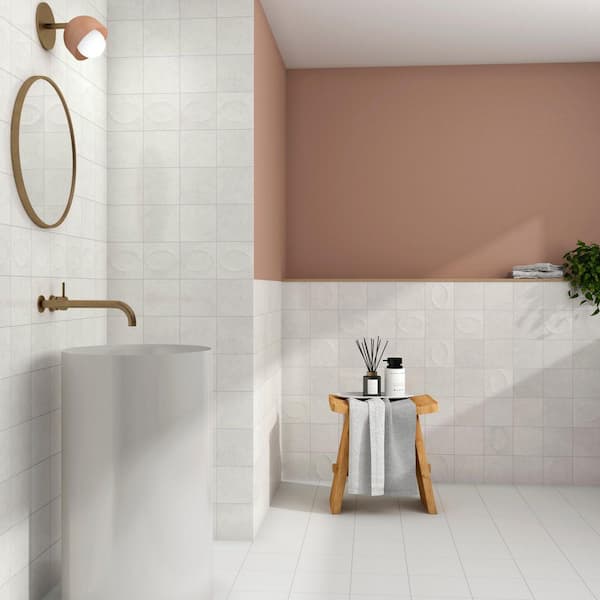 Spanish Tiffany White 6 in. x 6 in. Matte Square Ceramic Wall Tile (44 -Pieces, 10.76 sq. ft. /Case)