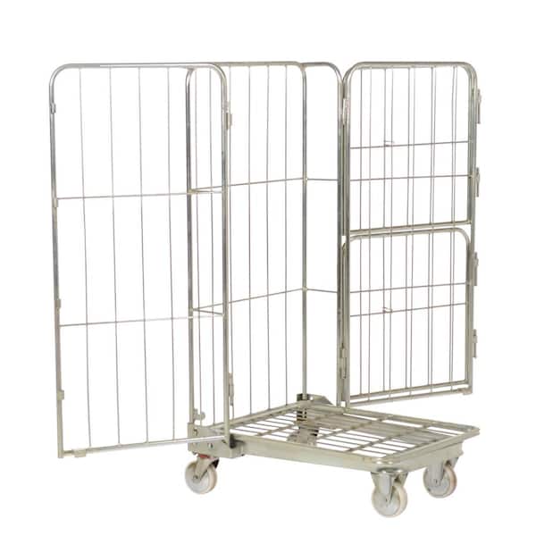 Vestil 26.375 in. x 59 in. Galvanized Nestable Roller Container ROL-95 -  The Home Depot