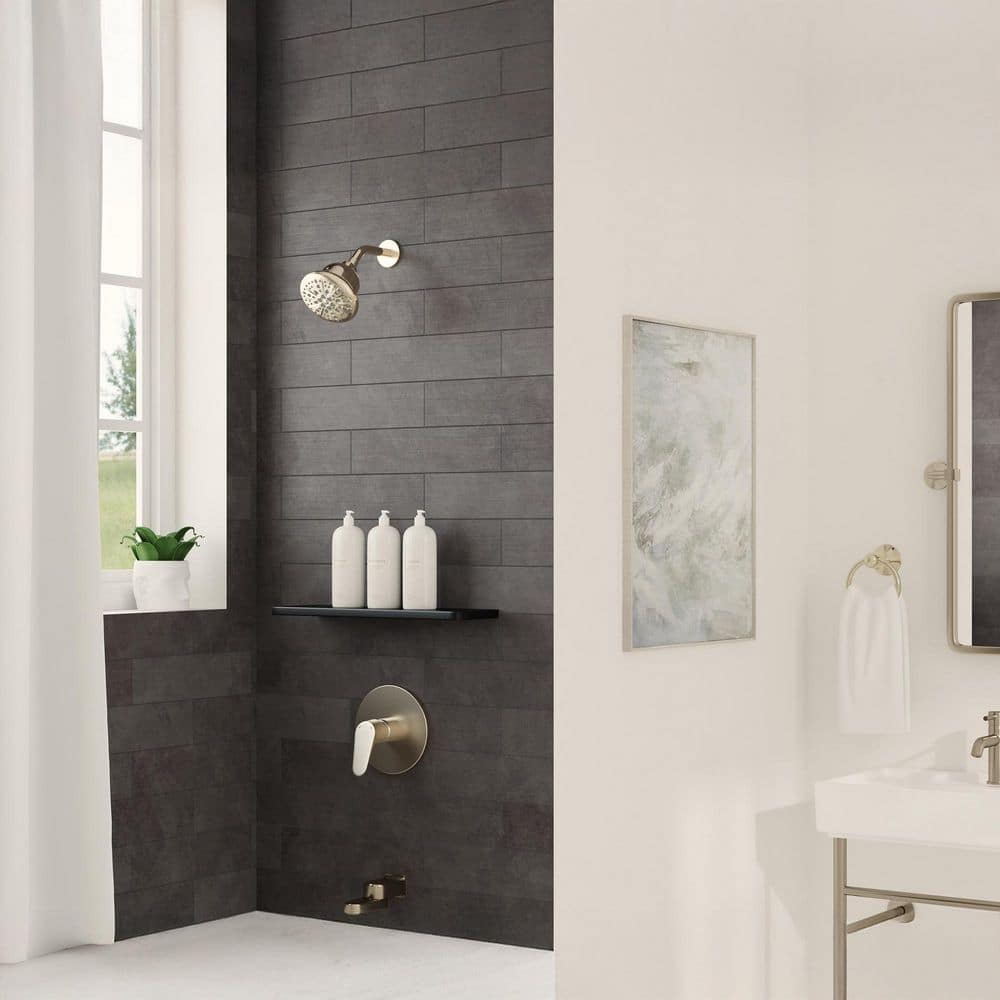 Brushed Nickel Fold Away Diverter Tub Spout