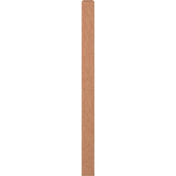 3.5 in. D x 3.5 in. W x 48 in. H  Unfinished Red Oak Wood Square Newel
