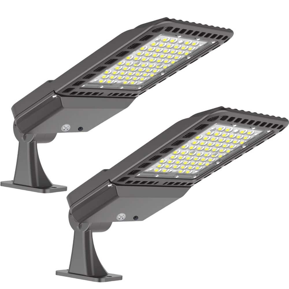 Commercial 28000 Lumens 200W Arm Mount Bronze Outdoor Integrated LED Parking Lot Area Light with Photocell 5000K, 2-Pack price history on PriceWatchPro