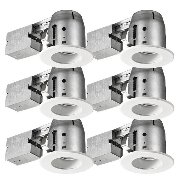 Commercial Electric LED Glare Control / Directional 4 in. White Recessed Kit (6-Pack)