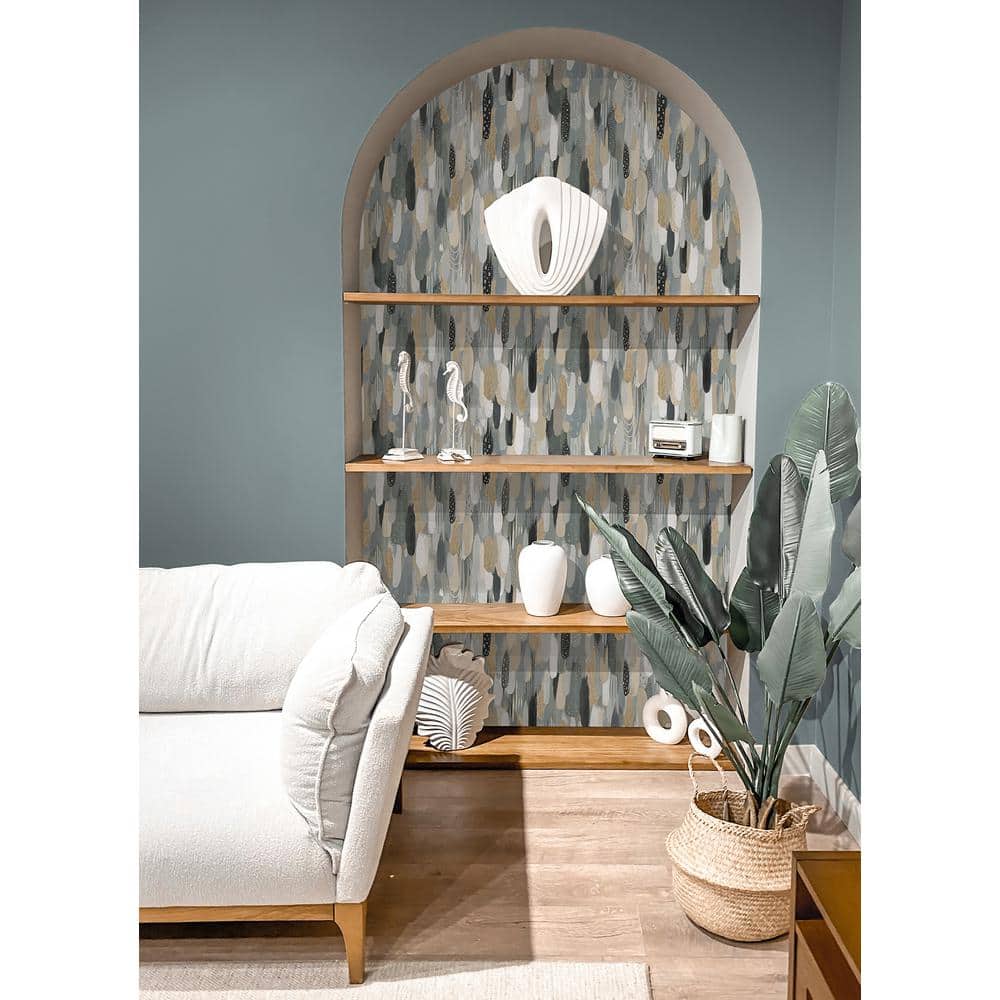 Neutral Brushstroke Peel and Stick Wallpaper Roll