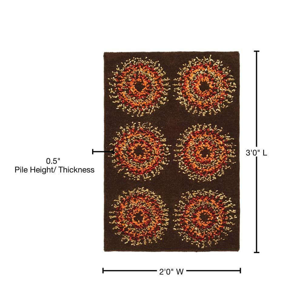 Handmade Tufted Art-Deco Wool & Viscose 2' x 3' Area Rug