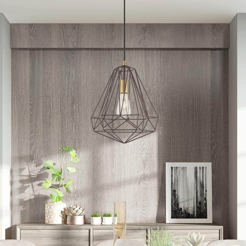 Contemporary Bronze Geometric Mini Pendant Light