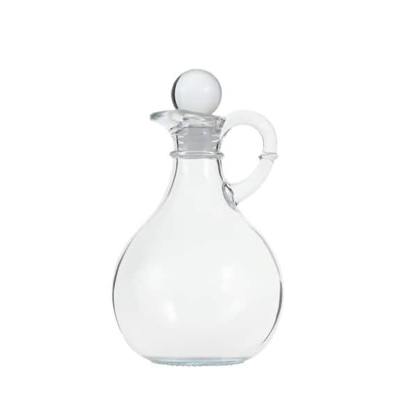 2Pcs 11.8 oz. Oil and Vinegar Cruet, Glass Oil and Vinegar Dispenser with Airtight Stopper, Glass Condiment Container