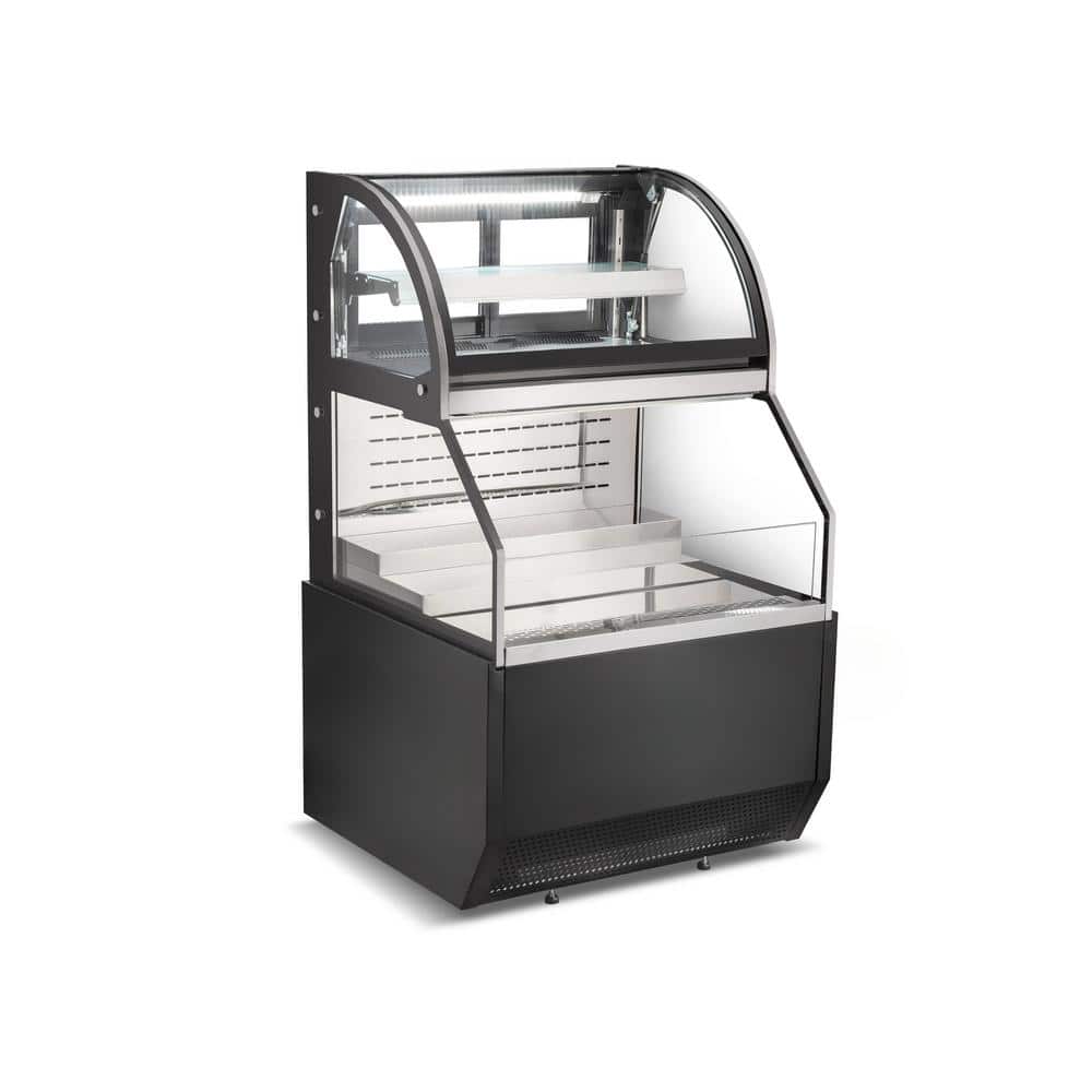 36 in 11.4 Cu. Ft. Auto/Cycle Defrost Commercial NSF Double-Deck Open Display Refrigerated Showcase EC325B-2 in Black