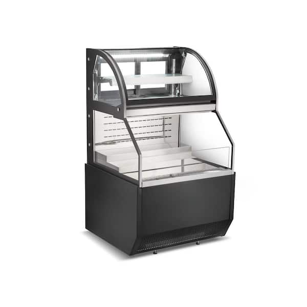 36 in 11.4 Cu. Ft. Auto/Cycle Defrost Commercial NSF Double-Deck Open Display Refrigerated Showcase EC325B-2 in Black