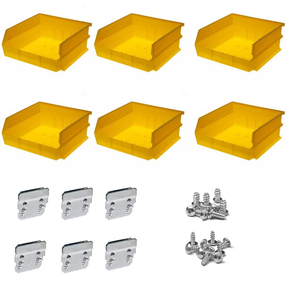 LocBin 10-7/8 in. L x 11 in. W x 5 in. H Yellow Polypropylene Hanging Bin and BinClip Kits (6-Count) price history on PriceWatchPro