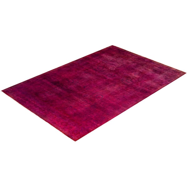 Fine Vibrance Pink 5 ft. x 8 ft. Solid Wool Indoor Area Rug